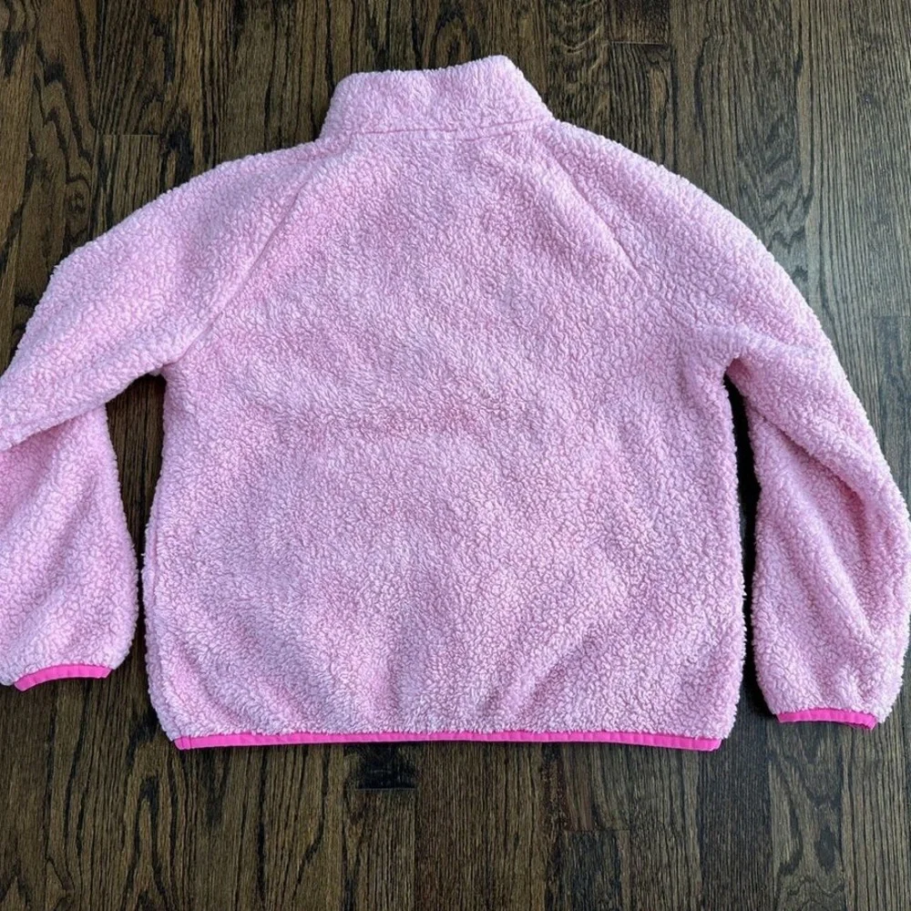 LILLY PULITZER Pink Sherpa Half Zip Pullover Fleece Sweatshirt Size 8/10 - Picture 8 of 8